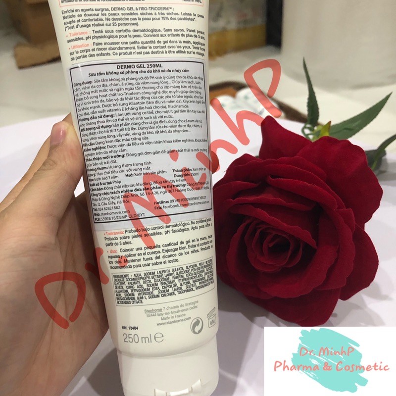 Sữa tắm không xà phòng cho da khô va da nhạy cảm Stanhome Dermo Gel 250ml | BigBuy360 - bigbuy360.vn