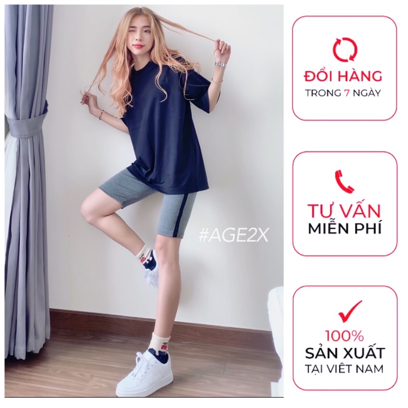 Quần biker short AGE2X Korean Style, legging đùi, legging short chính hãng AGE2X hàng VNXK, với 12 màu cho bạn lựa chọn