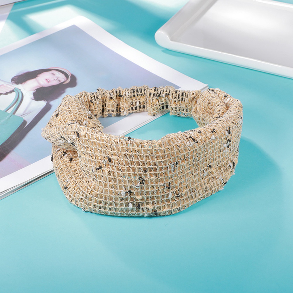 Băng đô bản rộng co giãn thêu hình hoa xinh xắn cho nữ