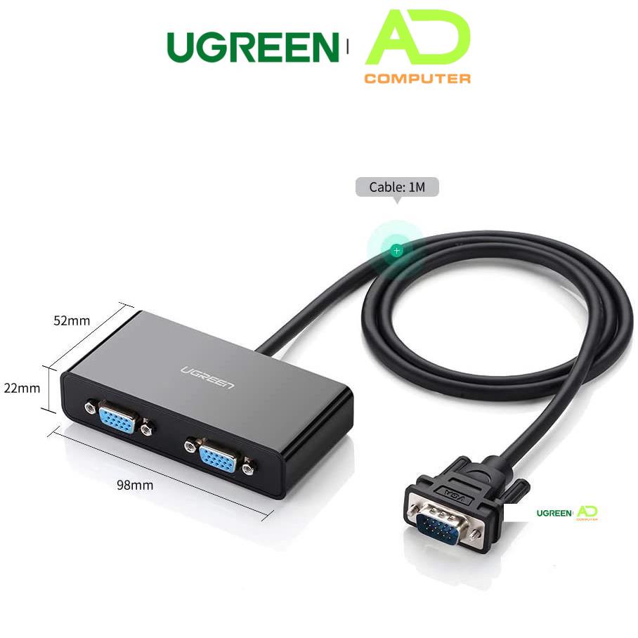 Cáp chia VGA 1 ra 2 Ugreen 20918 độ phân giải Full HD - Hàng phân phối chính hãng