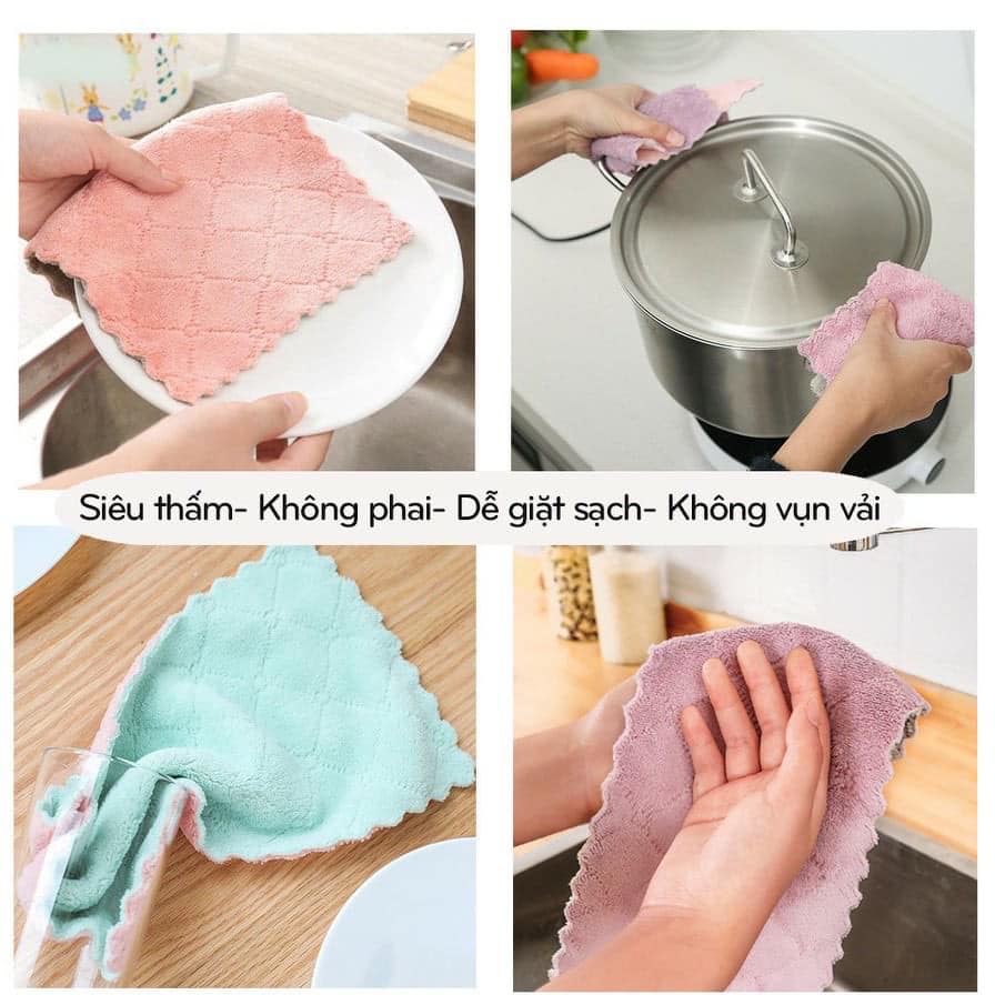 Khăn Bông Lau Bếp, Lau Tay, Lau Chén Bát - Khăn Vệ Sinh Đa Năng 2 Mặt Siêu Thấm Hút - SHOPFORGIRL | BigBuy360 - bigbuy360.vn