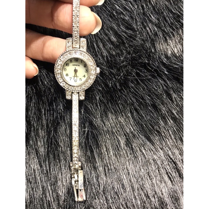 ⌚⌚Đồng hồ Nữ 2nd Thuỵ Nhật- Lắc tay đồng hồ kim loại đính đá xinh hiệu Geneva máy Nhật