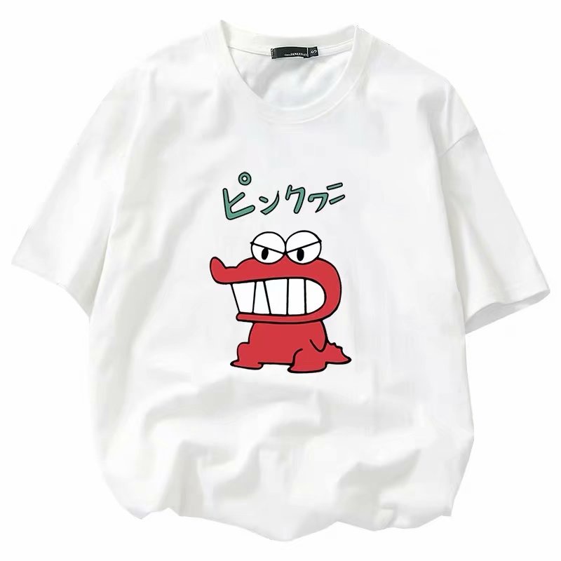 Áo Thun Cotton Trơn Tay Ngắn In Hình Khủng Long Nhỏ Phong Cách Nhật Bản Thời Trang Mùa Hè Mới Cho Nam Size M-8XL