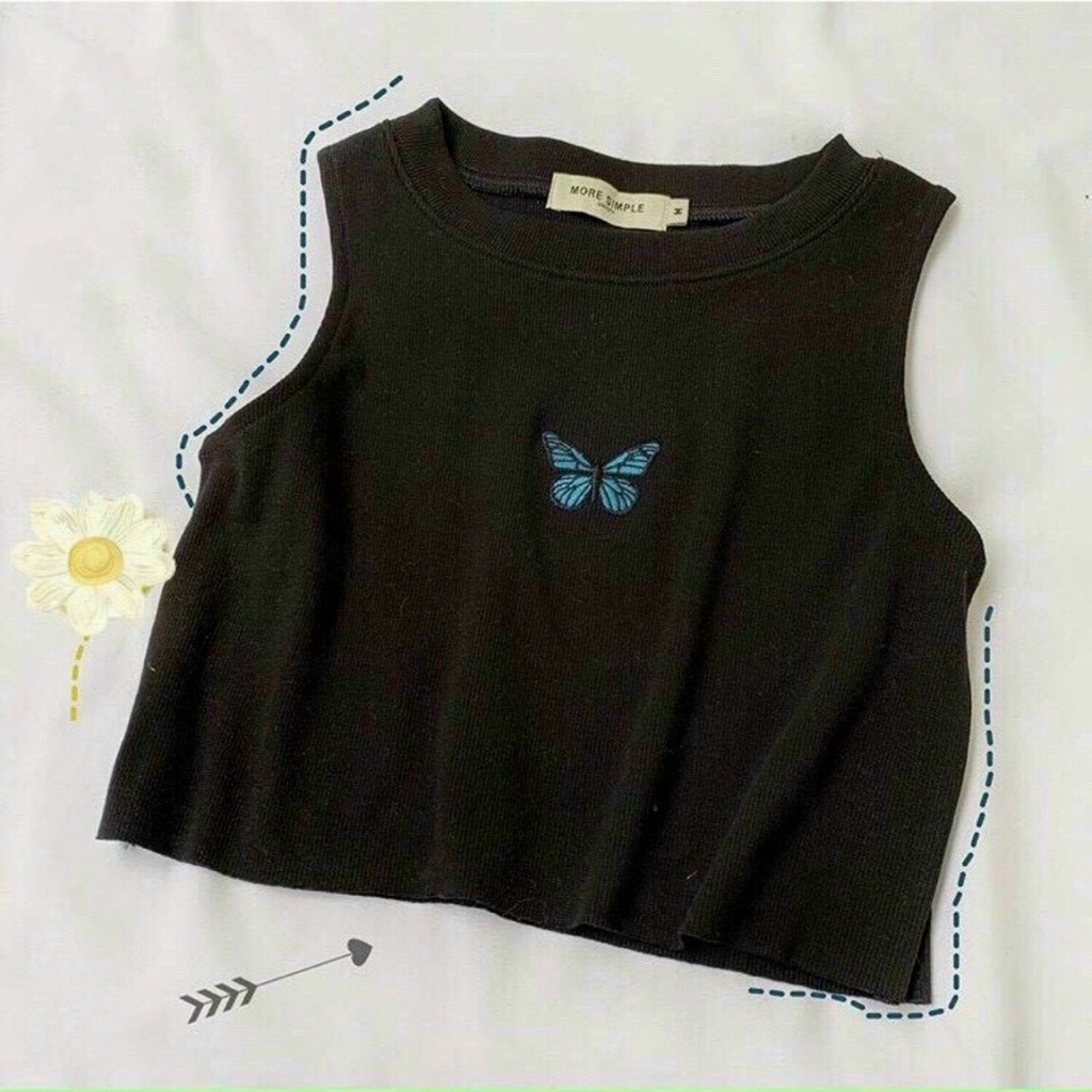 Áo Tank Top Dáng Croptop In Hình