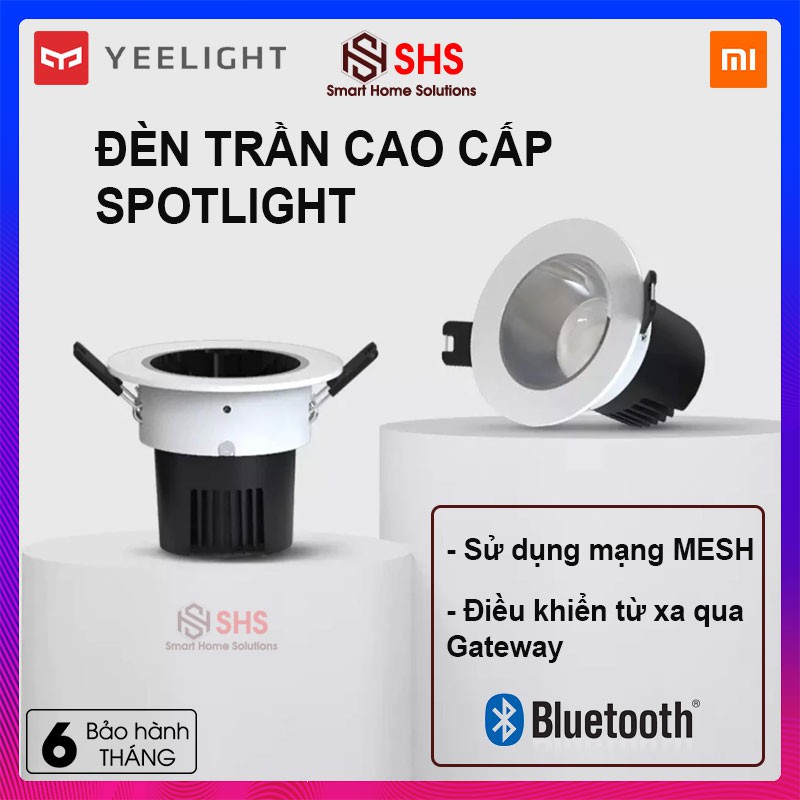 Đèn LED âm trần cao cấp Xiaomi Yeelight M2 Spotlight Bluetooth Mesh, điều khiển ánh sáng qua App , YLTS04YL, SHS Vietnam