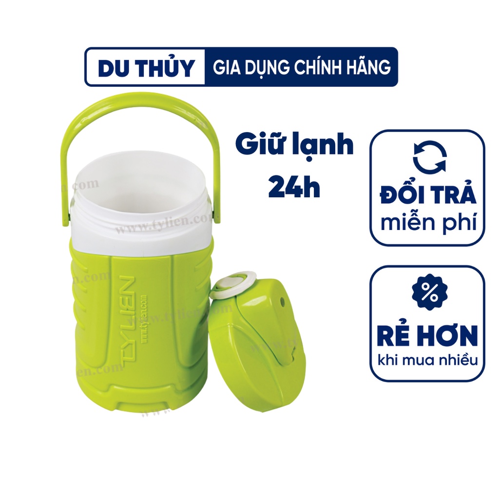 Bình đá giữ nhiệt có quai xách Rio, dung tích 1l - 1.5l - 2l - 3l, nhựa pp, pu chính phẩm an toàn thương hiệu Tý Liên