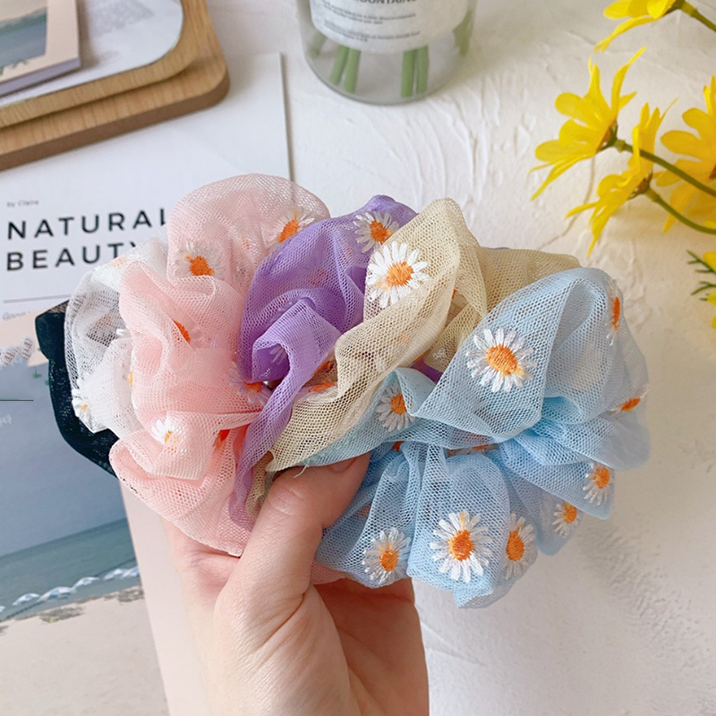 Scrunchies Dây Buộc Tóc Co Giãn Hình Hoa Cúc Thời Trang Hàn Quốc Cho Nữ | BigBuy360 - bigbuy360.vn