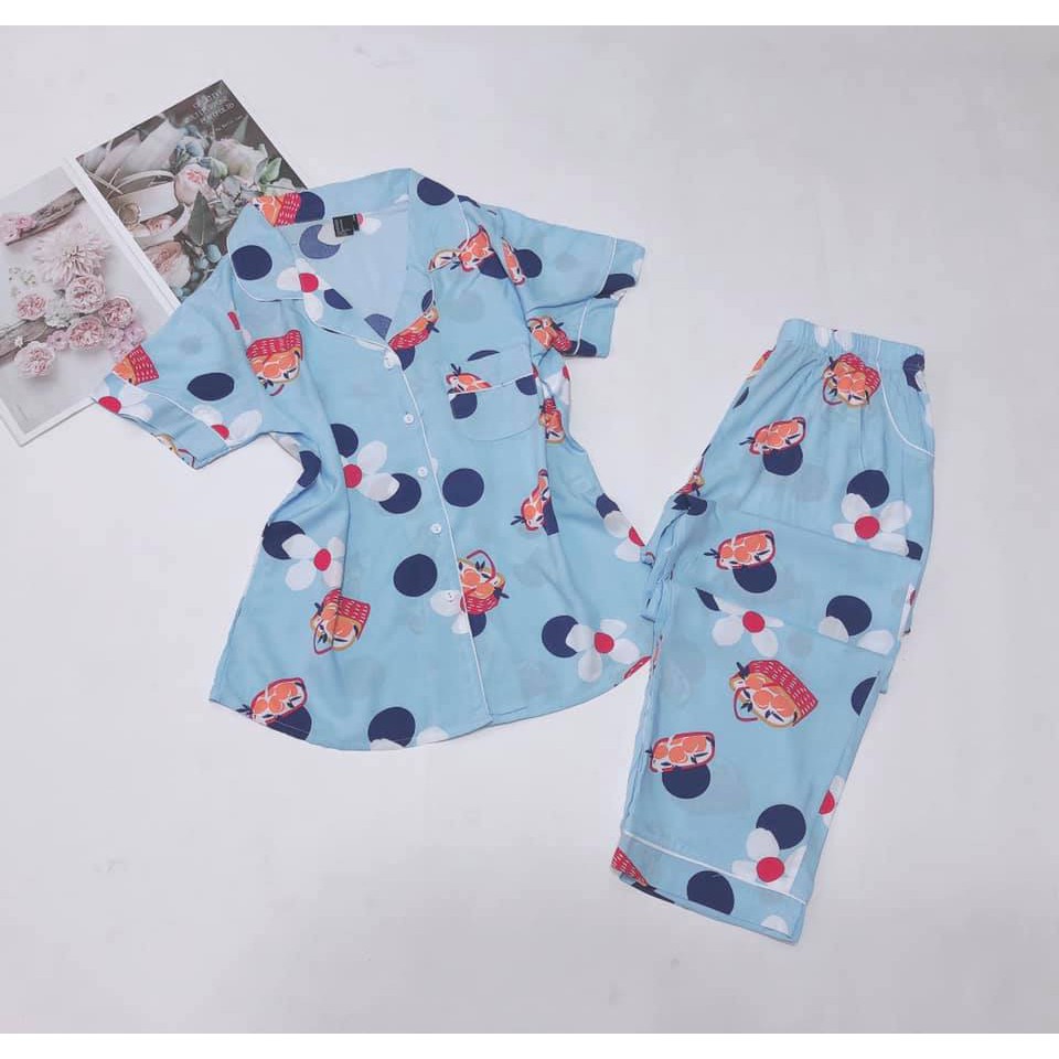 Bộ Pijama dài chất tole lanh