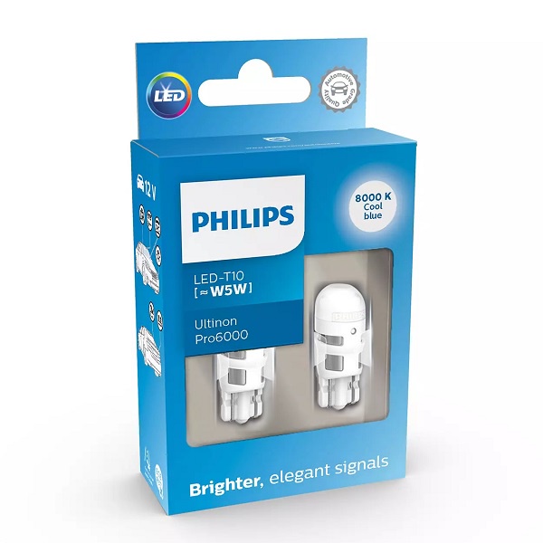 [LEDT2 ISOP] Đèn Led T10 Philips Ultinon Pro6000 [Số lượng: 1 cặp]