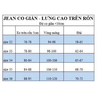 [N.T BIGSIZE] QUẦN JEAN ỐNG ĐỨNG LOE BIGSIZE 32-36 ( 55-85kg )