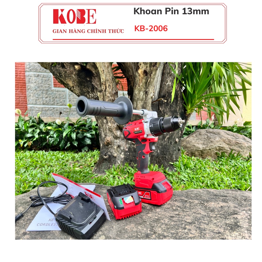 Máy khoan pin KOBE KB-2006 đầu auto lock 13mm - Máy khoan tác động siêu khoẻ, siêu bền