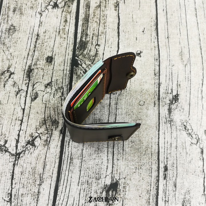Bóp Ví Đứng Nam mini da bò handmade - VN211