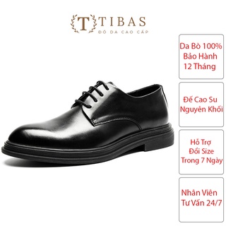 Giày Derby TIBAS Cao Cấp, Giày Tây Tăng Chiều Cao Da Bò Nhập Khẩu Bảo Hành 12 Tháng