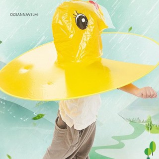 Áo mưa có mũ thiết kế địa bay UFO hình con vịt dễ thương bằng PVC cho bé