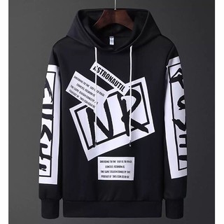 Áo hoodie street style màu đen và trắng chất nỉ cotton cao cấp