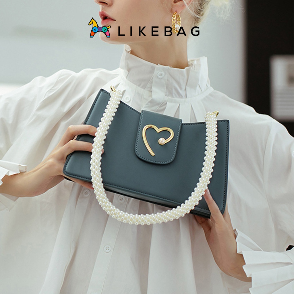 Túi cầm tay, đeo vai nữ LIKEBAG dây ngọc trai thời trang cá tính 8667 - LIBAGI