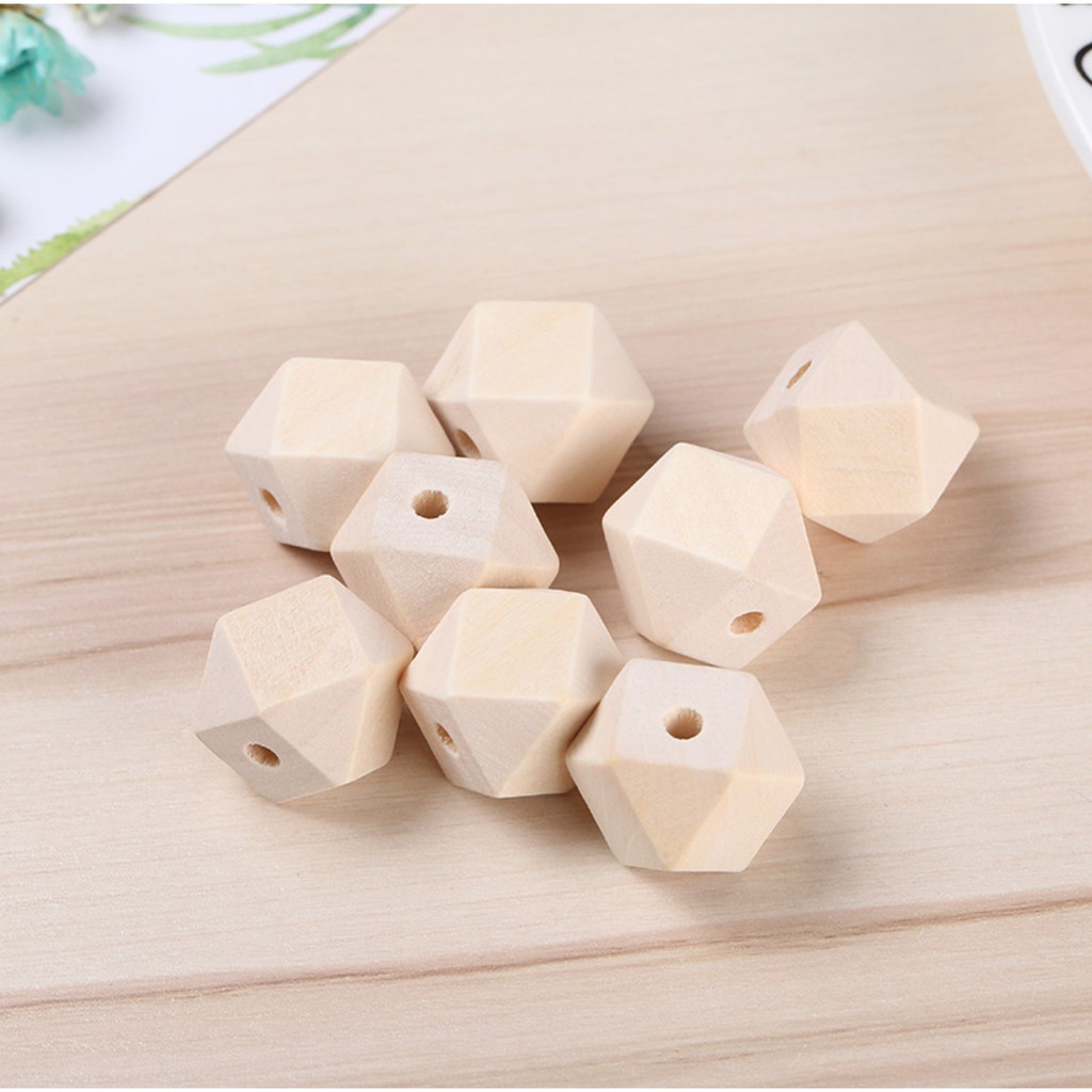 KHỐI GỖ LỤC GIÁC 1 CM - SET 5 CỤC 10K - MÀU GỖ TỰ NHIÊN