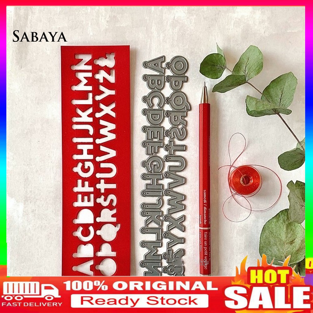 Khuôn Cắt Giấy Làm Từ Kim Loại Hình Chữ Cái Cách Điệu Trang Trí Scrapbook