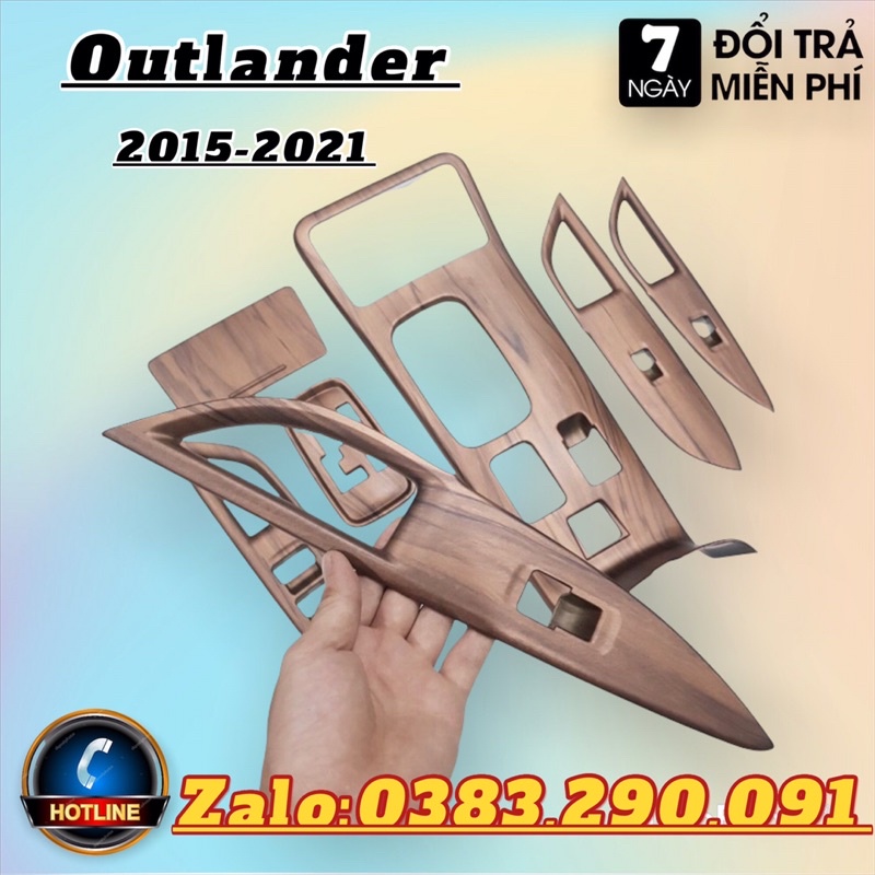 Ốp Nội Thất Outlander 2018-2022.Mẫu Vân Gỗ