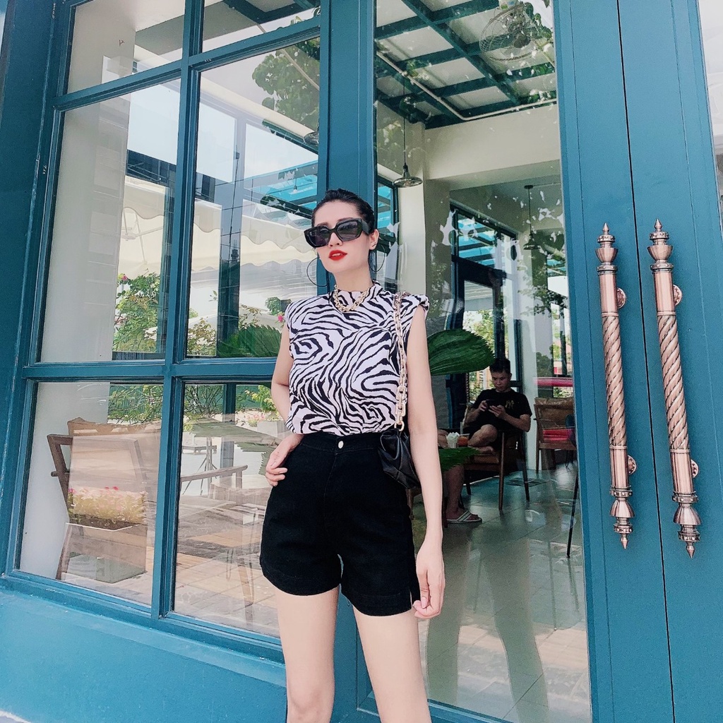 [TH Jeans] Quần sooc bò trắng trơn, quần shorts jeans lưng cao xẻ gấu. Mã S1105