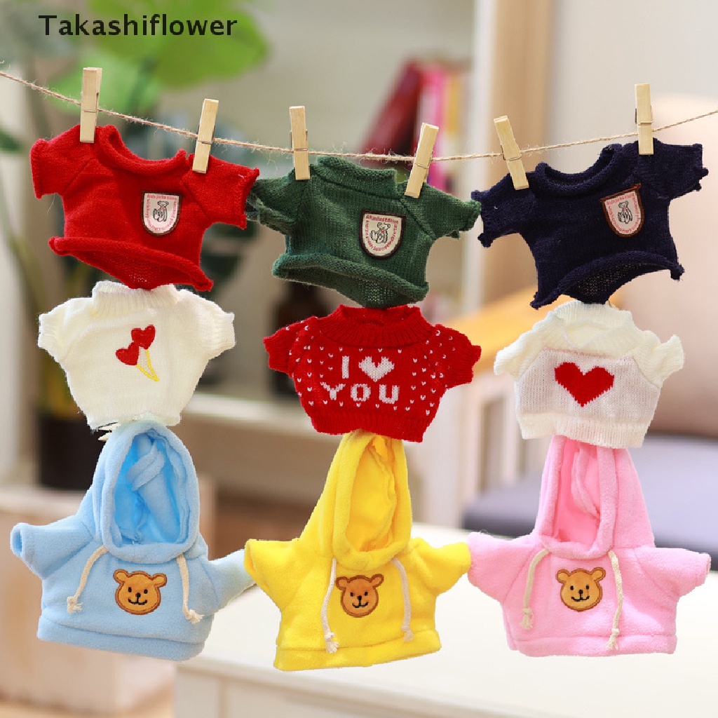 Áo len/Áo hoodie chất liệu cotton thiết kế nhiều mẫu dễ thương cho búp bê cỡ 20cm