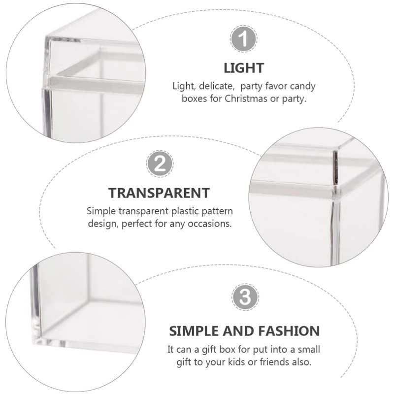 1 Hộp Vuông 5.5cm Bằng Nhựa PS Trong Suốt Có Nắp Đậy Mini Đựng Trang Sức Kẹo Bánh Kẹo Đồ Ăn Vặt Để Bàn