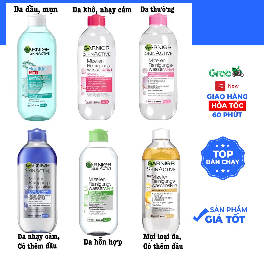 Nước tẩy trang Garnier Micellar các loại