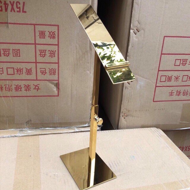 Kệ để giày dép - kệ trưng bày giày dép,2 màu mạ vàng bóng và inox bóng,kích thước cao 150mm