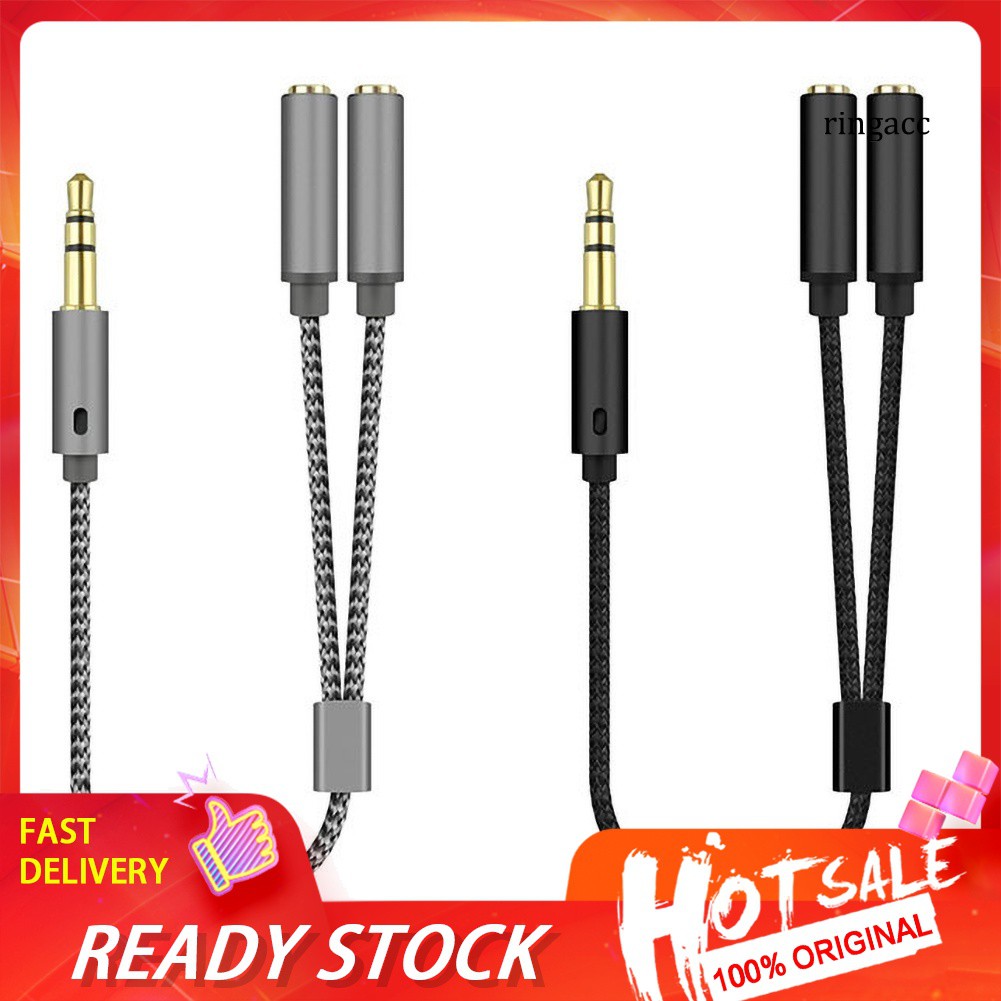 Cáp Chia 1 Cổng Âm Thanh Ra 2 Cổng Jack 3.5mm Tiện Dụng