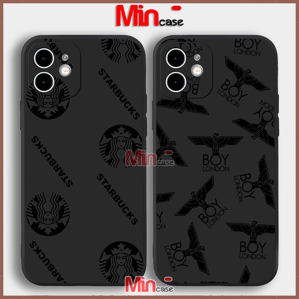 Ốp lưng iPhone Starbucks Boy London viền vuông silicon dẻo cho iphone 6/6s/7/8/X/XS/XR/11/12/13 Pro Plus Max cute