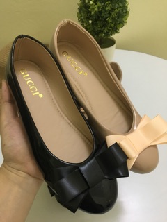 Giày búp bê nơ da bóng siêu xinh