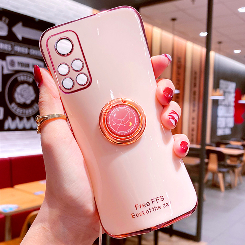 Ốp Điện Thoại Silicon Mềm Mạ Đồng Hồ Có Giá Đỡ Cho Xiaomi 12T Pro 11T Mi 11 Lite 5G NE Mi 10T Pro 5G