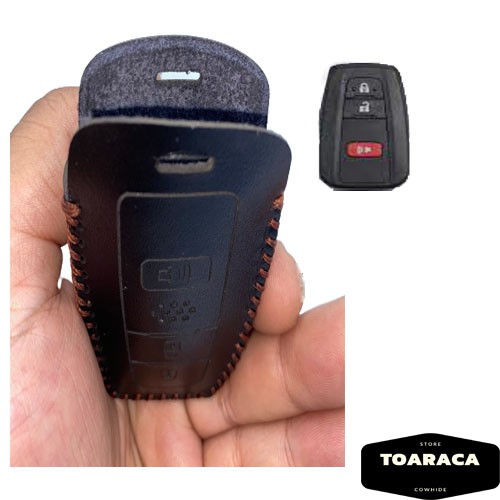 Bao da chìa khóa smartkey Ô tô Toyota Corolla Cross handmade da bò thật 100% chính hãng Toaroca chống trầy xước,rơi,vỡ