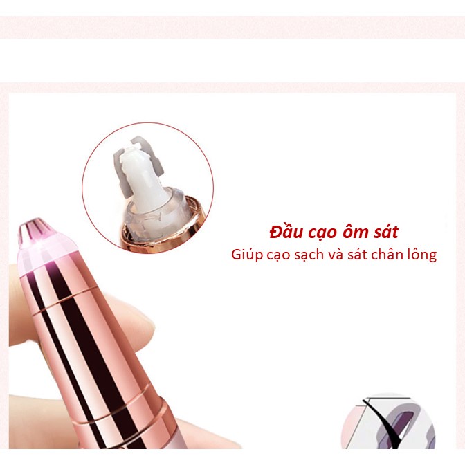 Bút tỉa lông mày Flawless cạo lông an toàn hiệu quả sử dụng cáp sạc tiện lợi