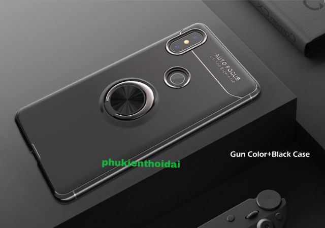 Ốp lưng Xiaomi Mi 10T Pro lưng trong viền màu chống sốc giá đỡ kiêm nhẫn ô tô