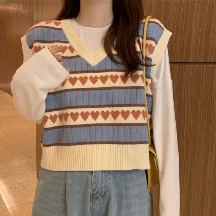 Áo vest dệt kim mặc ngoài sát nách dáng rộng dễ phối thời trang mùa hè mới cho nữ 2021