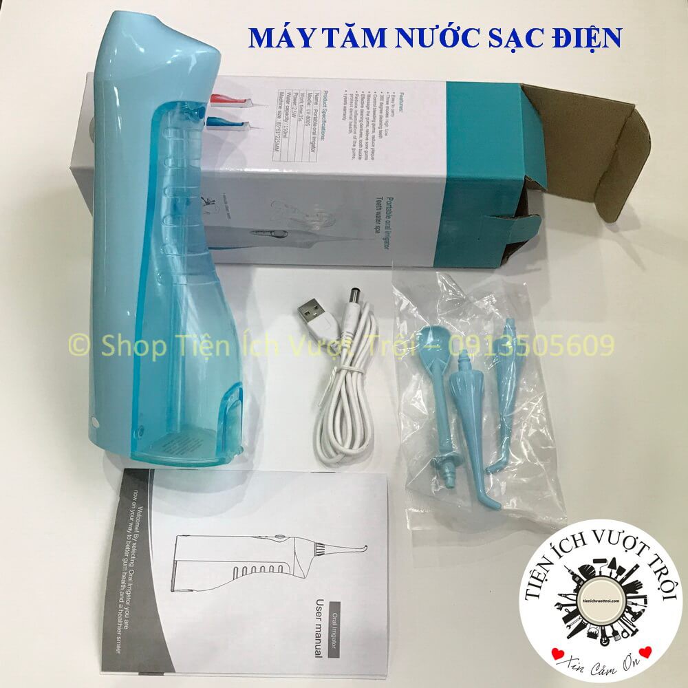 Tăm nước để bàn động cơ điện êm ái làm sạch khe răng, hết mảng bám, phòng ngừa cao răng, mát xa nướu-Tiện Ích Vượt Trội