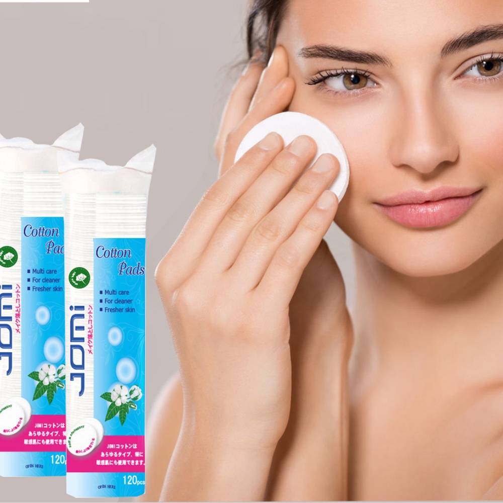 Bông tẩy trang Jomi Cotton Pads 120 miếng tiết kiệm dưỡng chất, không để lại xơ bông trên da