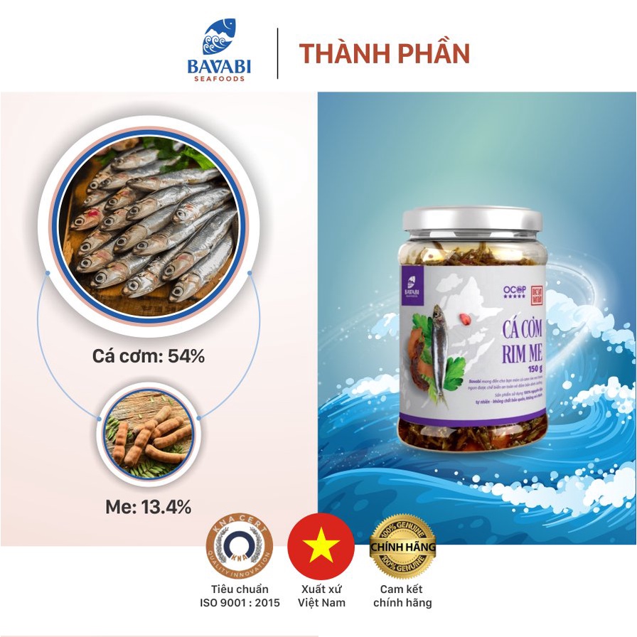 Cá Cơm Rim Me BAVABI 150g Thơm Ngon Chuẩn Vị, Đồ Ăn Vặt Ngon Rẻ | Đặc Sản Quảng Ninh