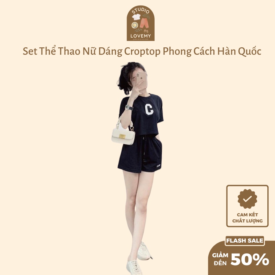 Bộ thể thao nữ BT25, bộ đồ nữ kiểu dáng croptop phong cách Hàn Quốc nhiều màu, chất vải mềm siêu mát