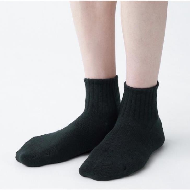 [ HÀNG XUẤT XỊN] Tất vớ nam nữ Muji cổ trung lửng phong cách Vintage sợi cotton organic mềm mịn, thoáng chân