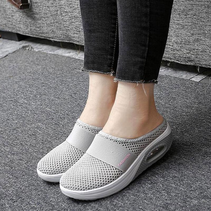 Giày lười đi bộ đệm khí chỉnh hình size lớn thời trang dành cho nữ