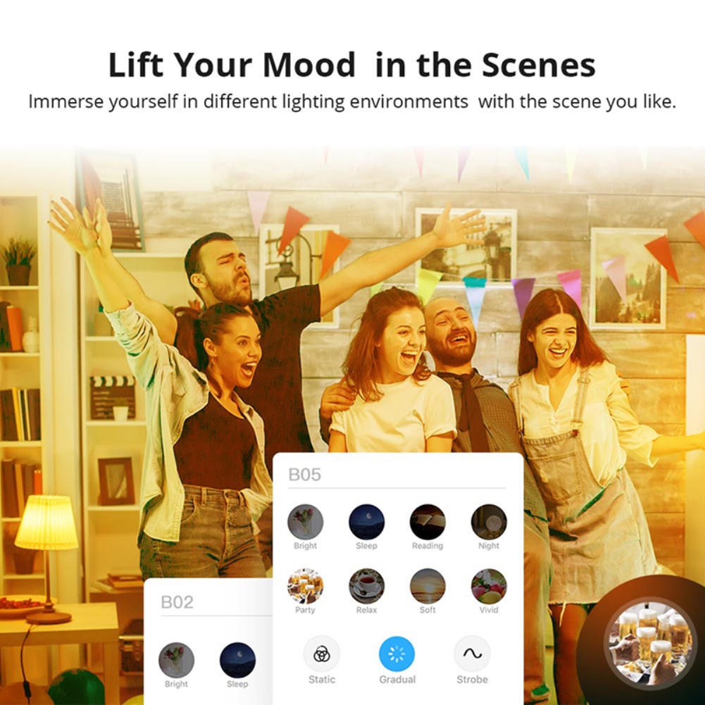 SONOFF 9W 6500K Smart LED Bulb B02-BL/ B05-BL A60 Wi-Fi Light ​Bulb E27 E26 -Available