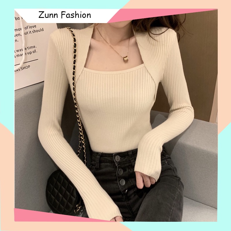 Áo len tăm cổ vuông ôm body giữ nhiệt cực ấm phong cách nữ Hàn Quốc AL03