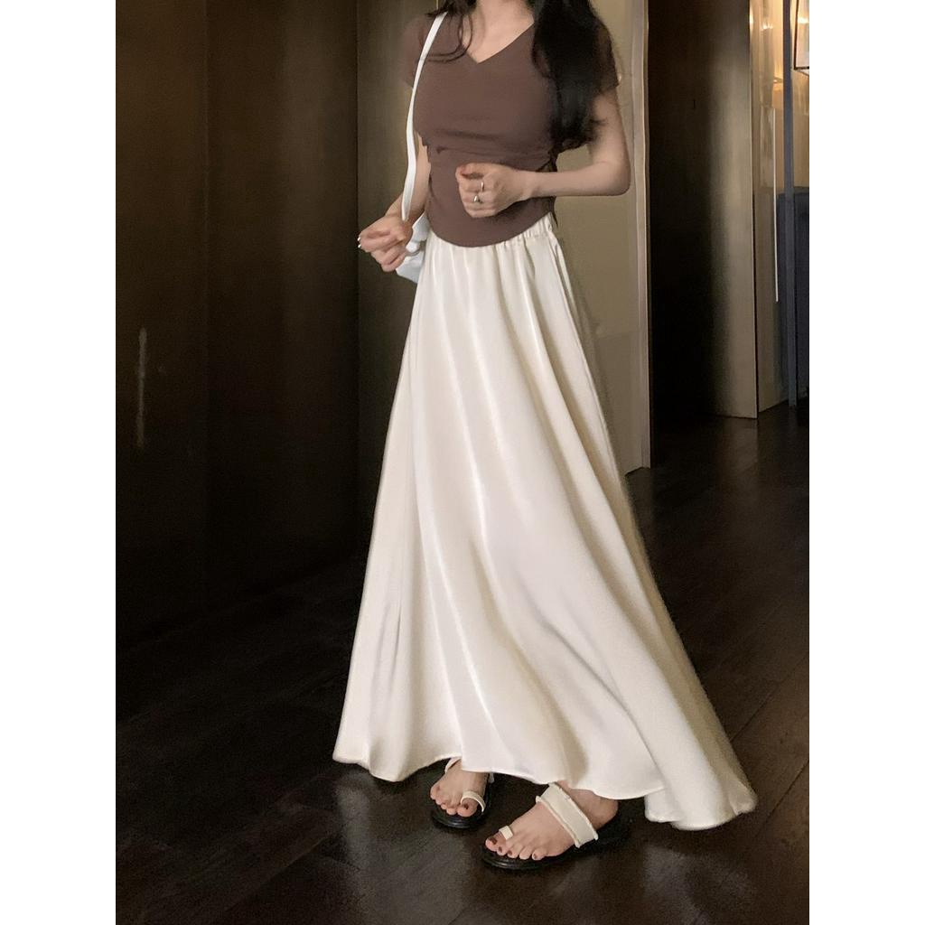 Chân Váy Satin Lưng Cao Dáng Chữ A Thời Trang Sành Điệu 63806