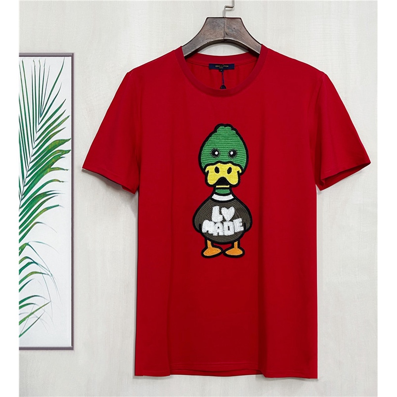 Áo Thun Tay Ngắn Cổ Tròn Thêu Hình Chú Vịt Hoạt Hình Dễ Thương L0Uis Vu1tt 2022 Thời Trang Xuân Hè C