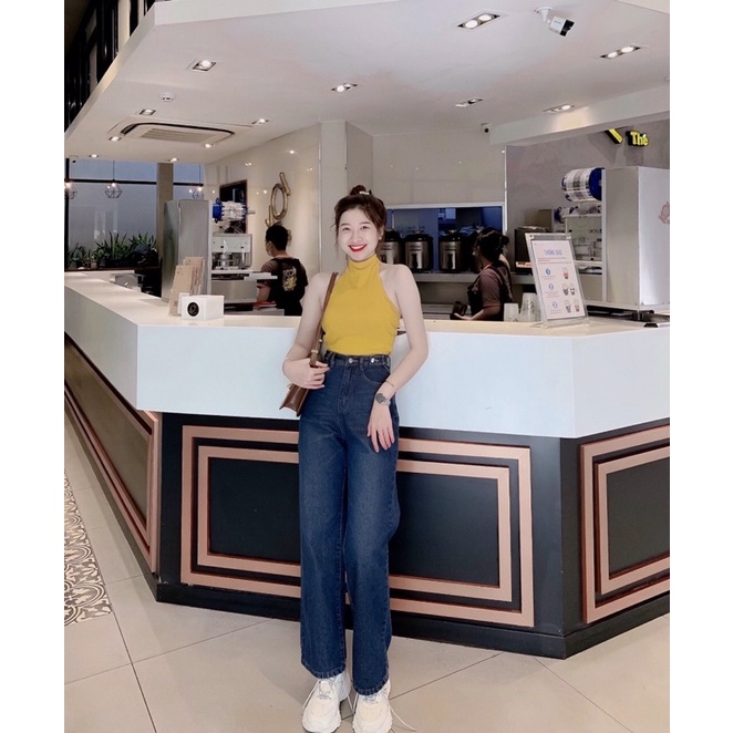 Quần jean ống rộng hàng VNXK lưng cao 5 nút form dáng cực chuẩn ( kèm hình thật) | BigBuy360 - bigbuy360.vn