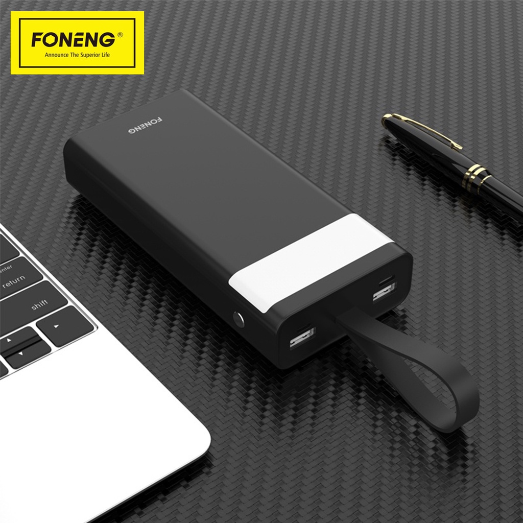 Pin Sạc Dự Phòng FONENG dung lượng 20000mAh 2 Cổng USB và Type-C có đèn LED Chiếu sáng