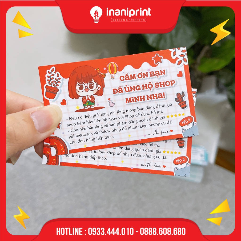 Card Cảm Ơn Giá Rẻ Nhiều Màu Dễ Thương