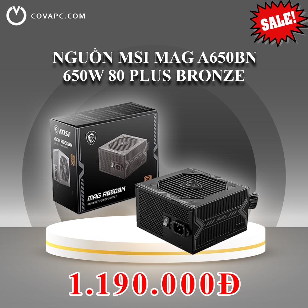 Chính hãng-Nguồn MSI MAG A650BN 650W 80Plus Bronze